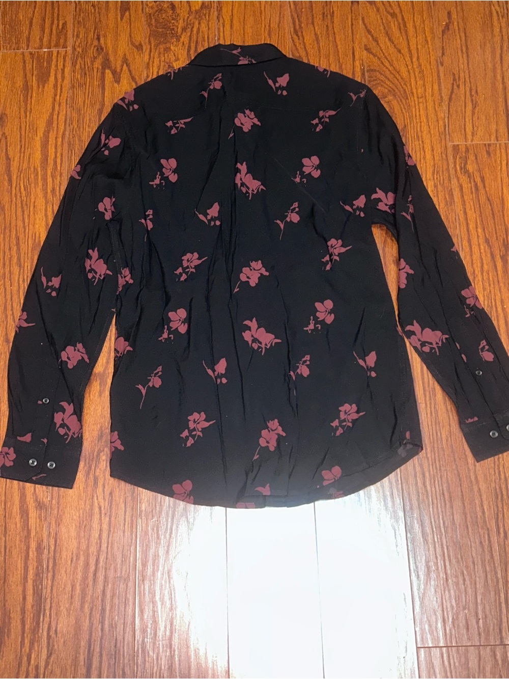 Goodfellow & Co Black Button-Up Shirt with Floral Print - Picture 2 of 4